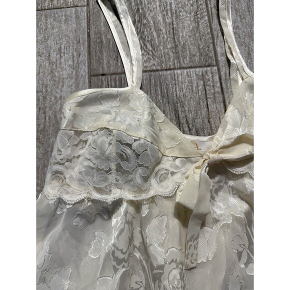 Vintage Cream Lace Slip Dress Lingere - Picture 4 of 7